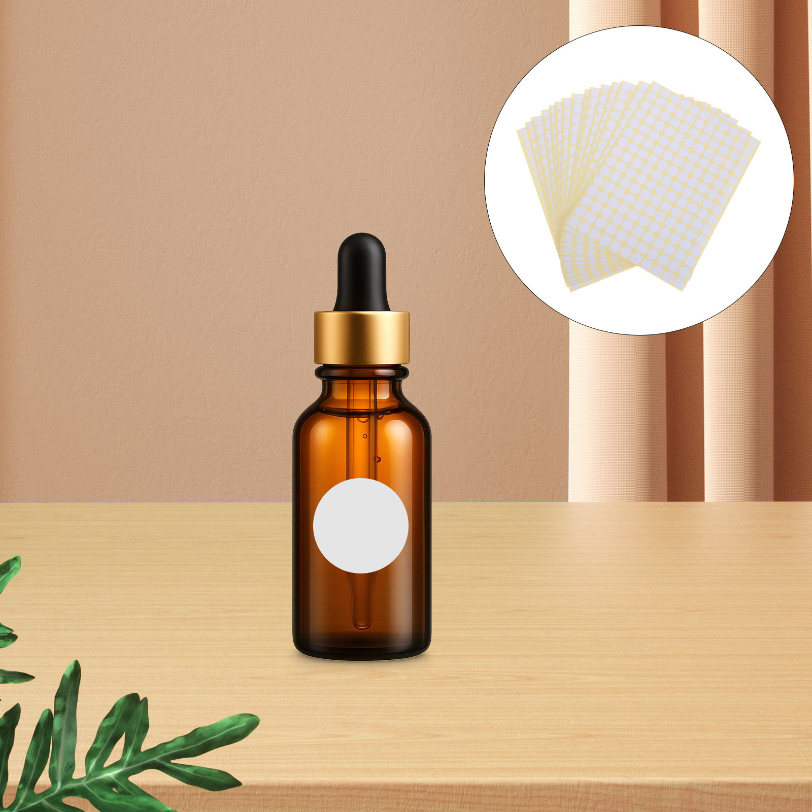 Essential Oils - 7425 Adet Mini Yuvarlak, Boş Etiket,