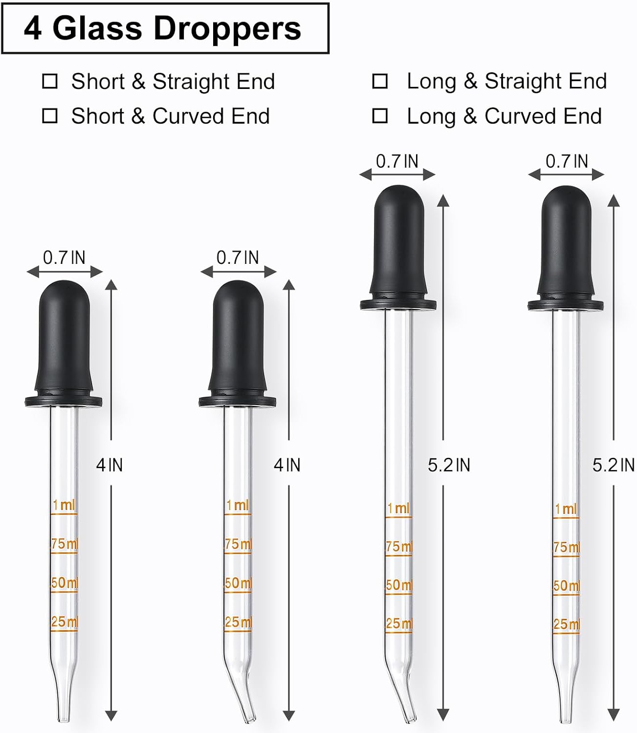 4 adet 1 ml cam damlalık, ölçe - Essential Oils incelemesi ve fiyatı